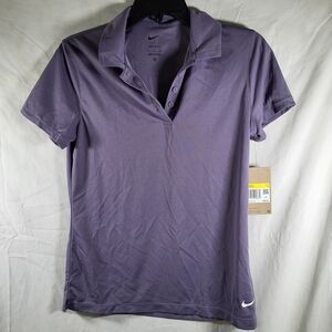 Nwt Nike Women's Size Small Short Sleeve Purple Dri Fit Polo Shirt